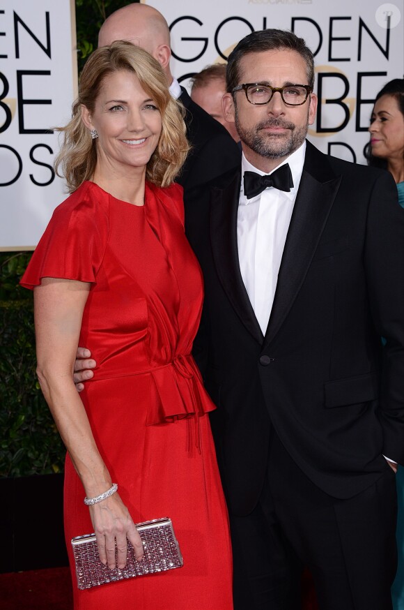 Steve Carrel et Nancy Carrel - La 72e cérémonie annuelle des Golden Globe Awards à Beverly Hills, le 11 janvier 2015