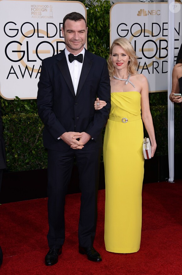 Naomi Watts et Liev Schreiber - La 72e cérémonie annuelle des Golden Globe Awards à Beverly Hills, le 11 janvier 2015