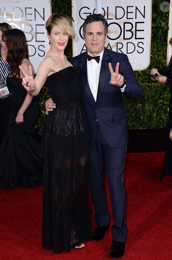 Sunrise Coigney et Mark Ruffalo - La 72e cérémonie annuelle des Golden Globe Awards à Beverly Hills, le 11 janvier 2015