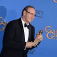 Kevin Spacey a remporté le prix du meilleur acteur dans une série dramatique pour "House of Cards", aux Golden Globe Awards au Bervely Hilton à Los Angeles, le 11 janvier 2015.