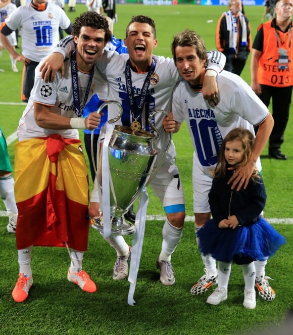 Pepe, Cristiano Ronaldo et Fabio Coentrao à Lisbonne le 24 mai 2014.