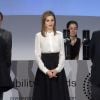 La reine Letizia d'Espagne lors de la 3e cérémonie des Telefonica Ability Awards, prix récompensant l'intégration des personnes handicapées, le 12 janvier 2015 à Madrid.