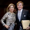 La reine Maxima et le roi Willem Alexander des Pays-Bas lors de la réception du corps diplomatique pour la réception des voeux du Nouvel An, au palais royal à Amsterdam le 14 janvier 2015.
