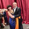 Moment d'émotion entre Carmen Maria Vega et Albert Cohen pour la dernière du spectacle "Mistinguett, reine des années folles" au Casino de Paris, le 18 janvier 2015.