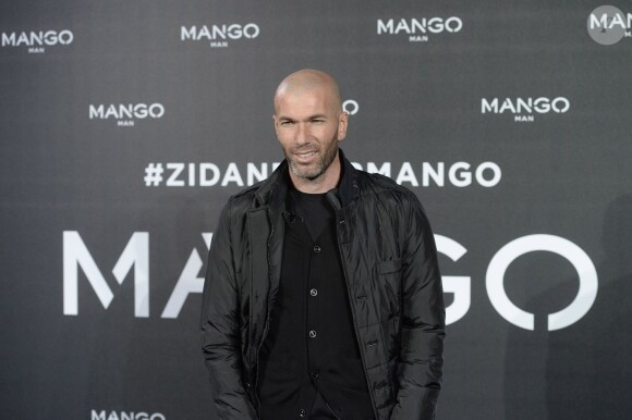 Zinédine Zidane, nouvelle égérie de la marque Mango, à Madrid, le 19 janvier 2015