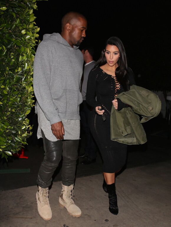Kim Kardashian et Kanye West quittent le restaurant Giorgio Baldi à Santa Monica. Le 15 janvier 2015.