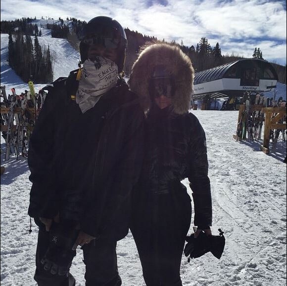 Kanye West et Kim Kardashian, en vacances à Park City. Le 18 janvier 2015.