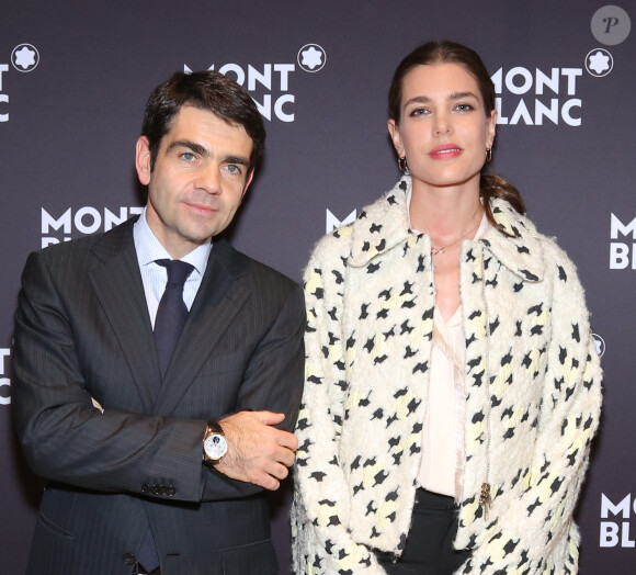 Charlotte Casiraghi et Jérôme Lambert, CEO de Montblanc lors du dîner Montblanc organisé à Genève en marge du SIHH le 19 janvier 2014