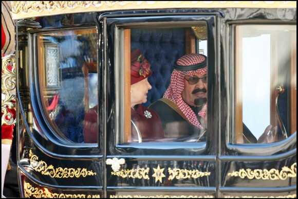 Le roi Abdallah d'Arabie saoudite en visite officielle à Londres le 30 octobre 2007