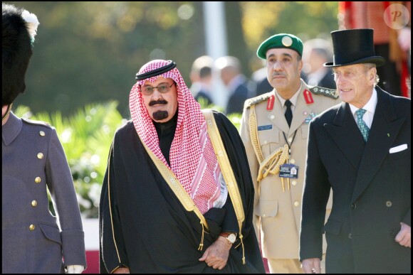 Le roi Abdallah d'Arabie saoudite en visite officielle à Londres le 30 octobre 2007
