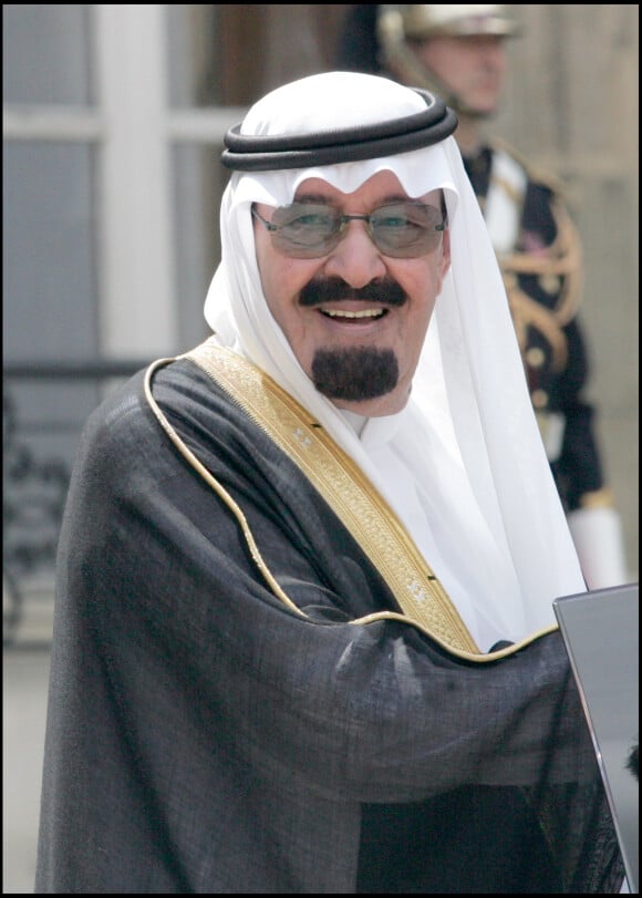 Le roi Abdallah d'Arabie saoudite le 21 juin 2007 à l'Elysée, à Paris