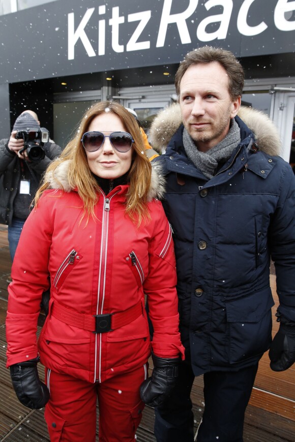 Geri Halliwel et son fiancé Christian Horner - People à la "Kitz Charity Race" à Kitzbühel en Autriche le 24 janvier 2015.