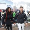 Felix Baumgartner et son amie Mihaela Radulescu - People à la "Kitz Charity Race" à Kitzbühel en Autriche le 24 janvier 2015.
