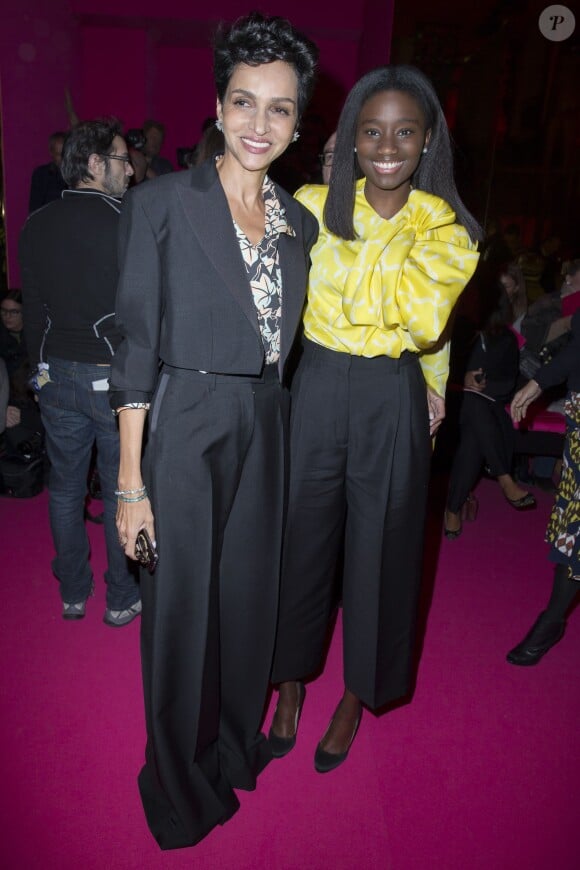 Farida Khelfa et Karidja Touré - People au défilé de mode Schiaparelli collection Haute Couture printemps-été 2015/2016 à Paris le 26 janvier 2015.