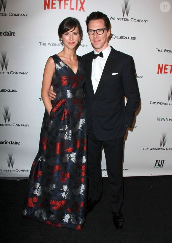 Benedict Cumberbatch et sa fiancée Sophie Hunter enceinte à l'after-party des Golden Globe Awards 2015