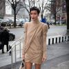 Sonia Rolland arrive à la Maison de la Radio pour assister au défilé Stéphane Rolland haute couture printemps-été2015. Paris, le 27 janvier 2015.