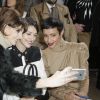 Frédérique Bel, Vanessa Guide et Sonia Rolland assistent au défilé Stéphane Rolland haute couture printemps-été 2015 à La Maison de la Radio. Paris, le 27 janvier 2015.