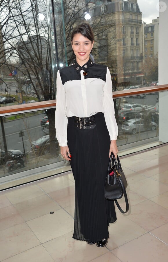Vanessa Guide assiste au défilé Stéphane Rolland haute couture printemps-été 2015 à La Maison de la Radio. Paris, le 27 janvier 2015.