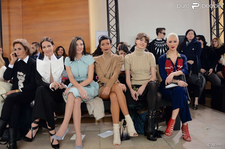 Sonia Rolland et de nombreuses personnalités ont assisté au défilé Stéphane Rolland haute couture printemps-été 2015 à La Maison de la Radio. Paris, le 27 janvier 2015. (crédit Abaca TV)
