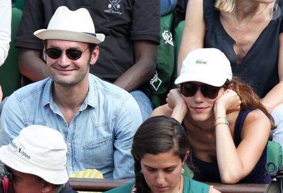 Augustin Trapenard et Doria Tillier - People assistant à la finale dame des Internationaux de France de tennis de Roland Garros à Paris le 7 juin 2014.