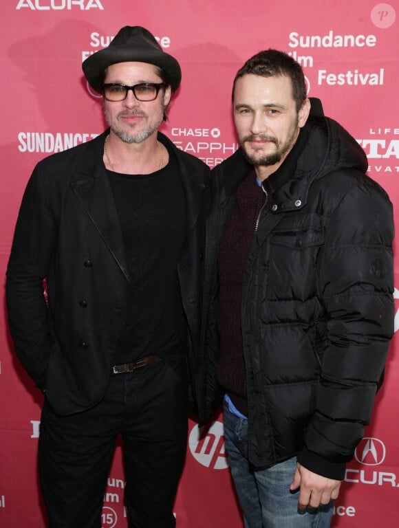 Brad Pitt et James Franco au Sundance Film Festival à Park City, le 23 janvier 2015.