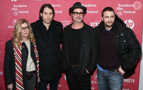 Robin Marchant, Jeremy Kleiner, Brad Pitt et James Franco au Sundance Film Festival à Park City, le 23 janvier 2015.