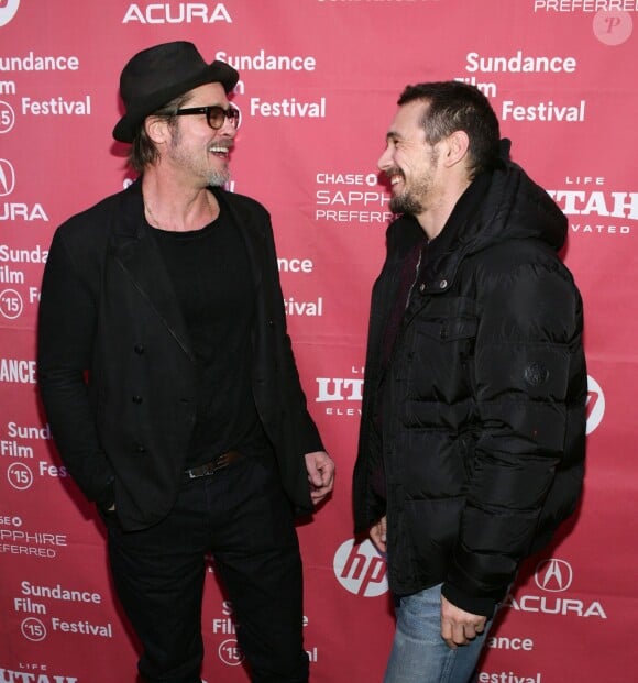 Brad Pitt et James Franco au Sundance Film Festival à Park City, le 23 janvier 2015.