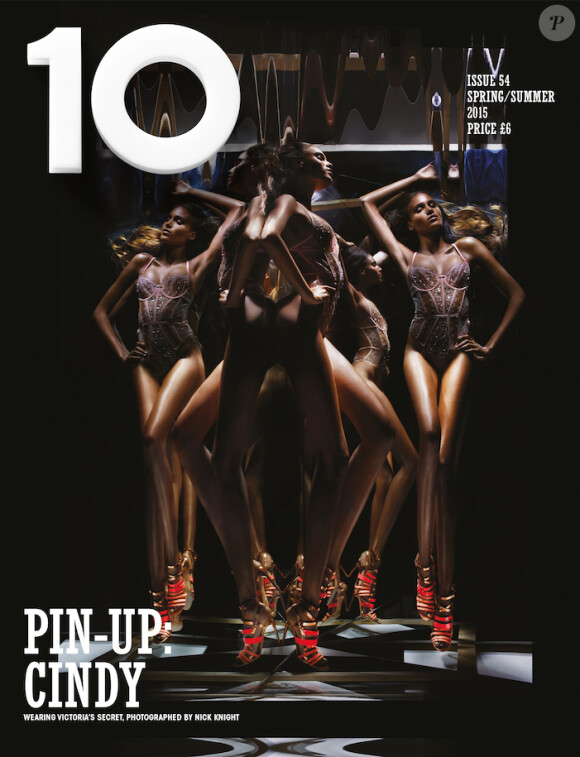 La Française Cindy Bruna habillée de lingerie Victoria's Secret en couverture du nouveau numéro de 10. Photo par Nick Knight.