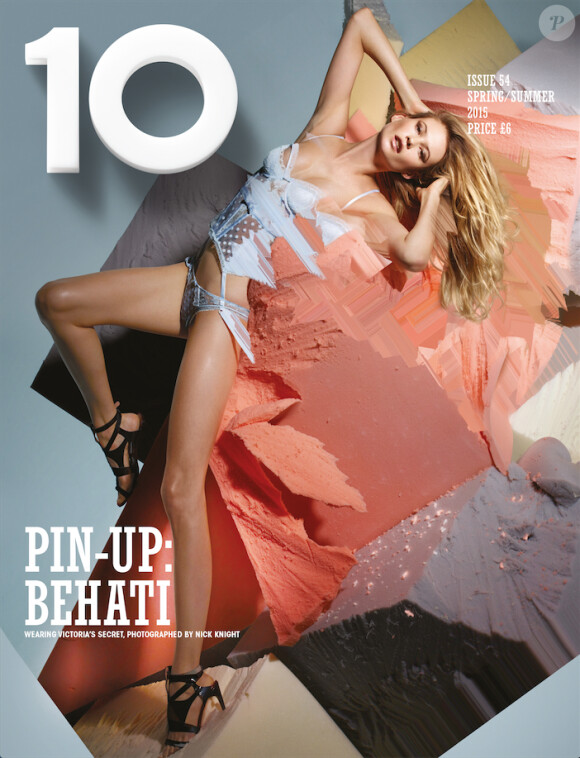 Behati Prinsloo habillée de lingerie Victoria's Secret en couverture du nouveau numéro de 10. Photo par Nick Knight.