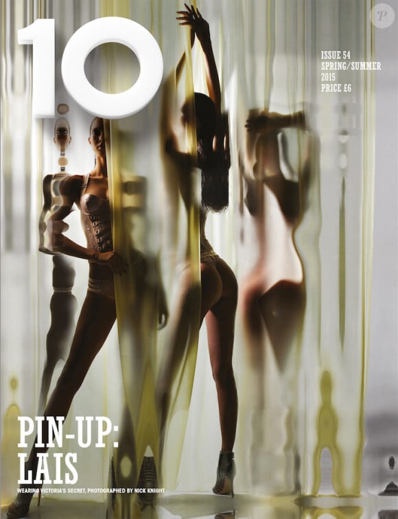 Lais Ribeiro habillée de lingerie Victoria's Secret en couverture du nouveau numéro de 10. Photo par Nick Knight.