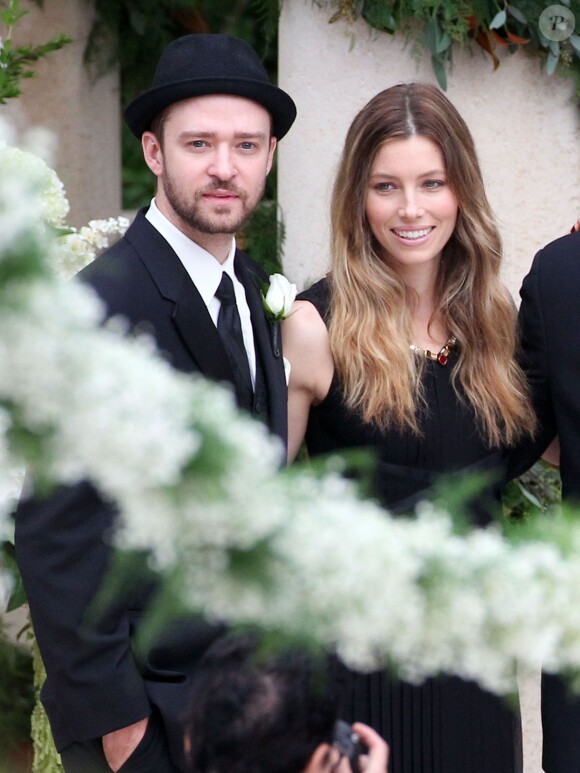 Exclusif - Justin Timberlake et sa femme Jessica Biel assistent au mariage de Chris Kirkpatrick, ancien membre du groupe 'N Sync, et de Karly Skladany. Orlando, le 2 novembre 2013.