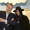 Exclusif - Le couturier Jean-Charles de Castelbajac et sa nouvelle compagne Ai Canno - Lancement de la première collection capsule de JC/DC et Pataugas à Paris, le 29 janvier 2015.