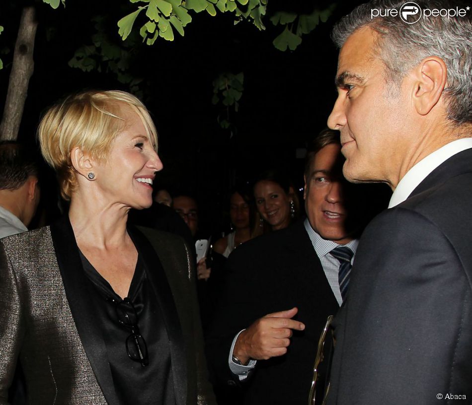 Ellen Barkin et George Clooney à New York le 1er octobre 2013.