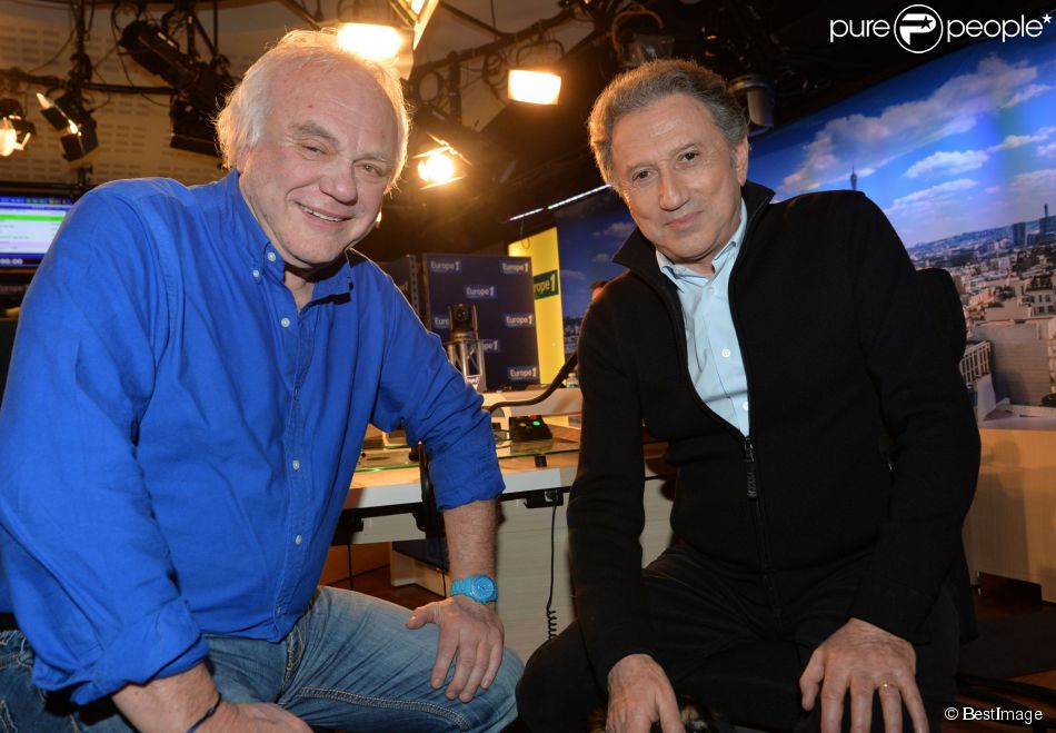 Exclusif - Laurent Cabrol et Michel Drucker participent à la journée spéciale des 60 ans de la radio Europe 1 à Paris, le 4 février 2015.