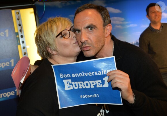 Exclusif - Laurence Boccolini et Nikos Aliagas participent à la journée spéciale des 60 ans de la radio Europe 1 à Paris, le 4 février 2015.