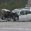 Photo de l'accident de voiture provoqué par Bruce Jenner à Malibu le 7 février 2015. L'accident implique quatre voitures et a fait un mort et plusieurs blessés.