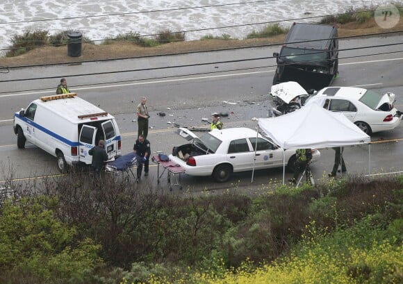 Accident de voiture provoqué par Bruce Jenner à Malibu le 7 février 2015. L'accident implique quatre voitures et a fait un mort et plusieurs blessés.
