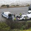 Photo de l'accident de voiture provoqué par Bruce Jenner à Malibu le 7 février 2015. L'accident implique quatre voitures et a fait un mort et plusieurs blessés. 