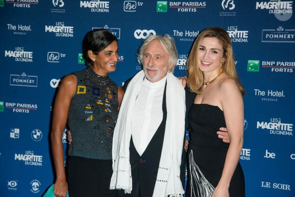 Pierre Richard (Magritte d'Honneur) et sa femme Ceyla Lacerda et Julie Gayet - Cérémonie des Magritte du cinéma à Bruxelles le 7 février 2015