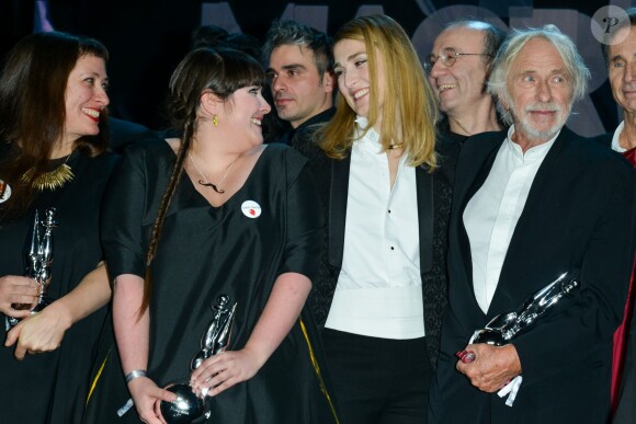 Guests, Julie Gayet, Philippe Geluck, Pierre Richard (Magritte d'Honneur) et Thierry Lhermitte - Cérémonie des Magritte du cinéma à Bruxelles le 7 février 2015