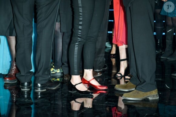 Chaussures dépareillées de Julie Gayet - Cérémonie des Magritte du cinéma à Bruxelles le 7 février 2015
