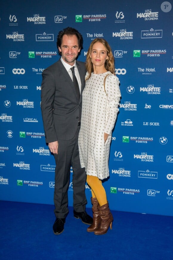 Stéphane de Groodt et sa compagne Odile d'Oultremont lors de la 5e de la cérémonie des Magritte du cinéma belge à Bruxelles le 7 février 2015