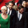 Helen Mirren, Ryan Reynolds et Daniel Brühl lors de l'avant-première du film Woman in Gold le 9 février 2015, dans le cadre du festival du film de Berlin, la Berlinale