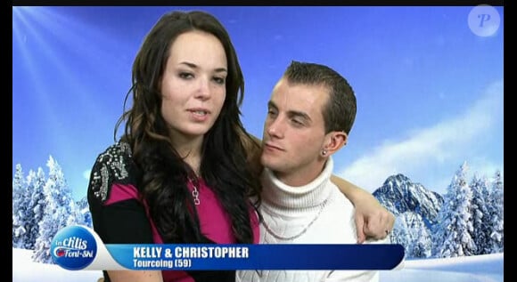 Kelly et spn ex-Christopher dans Les Ch'tis font du ski sur W9.