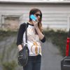 Jennifer Carpenter, enceinte, dans les rues de Loz Feliz à Los Angeles, le 10 février 2015.