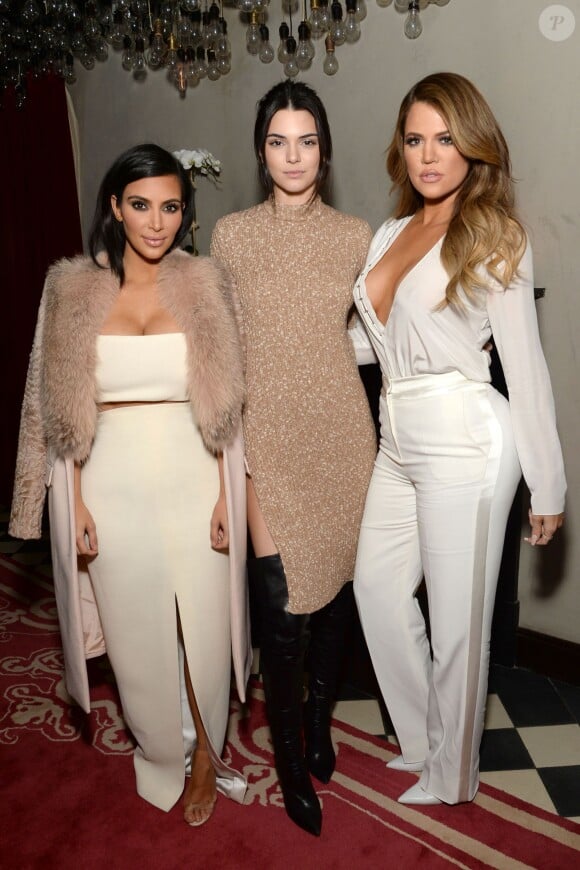 Kim Kardashian, Kendall Jenner et Khloé Kardashian assistent à la soirée de lancement de l'agence Command Entertainment Group. New York, le 10 février 2015.