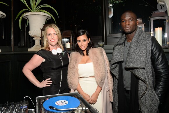 DJ Mad Marj, Kim Kardashian et Loic Mabanza assistent à la soirée de lancement de l'agence Command Entertainment Group. New York, le 10 février 2015.