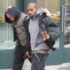 Kanye West à la sortie de son appartement à SoHo. New York, le 10 février 2015.