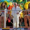 Jennifer Lopez, Pitbull, et Claudia Leite sur le tournage d'un clip pour la "FIFA World Cup Brazil" à Fort Lauderdale, le 11 février 2014.  