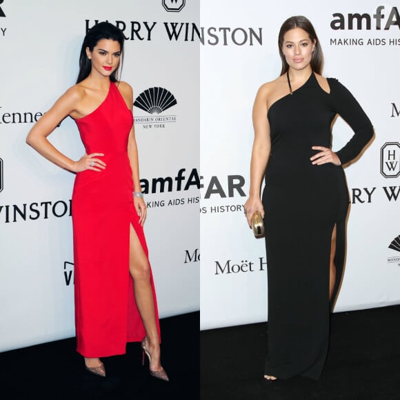Kendall Jenner et Ashley Graham, radieuses lors du gala de l'amfAR au Cipriani Wall Street. New York, le 11 février 2015.